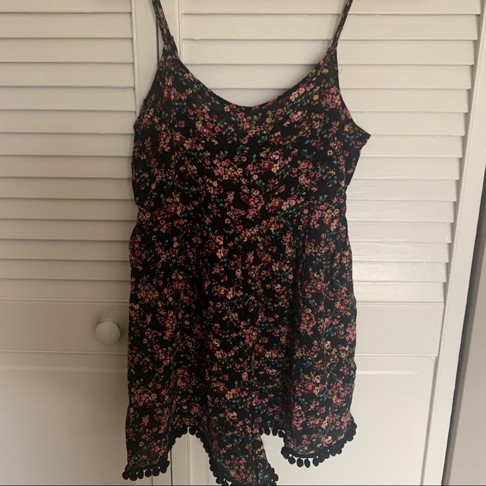 Forever 21 black floral romper